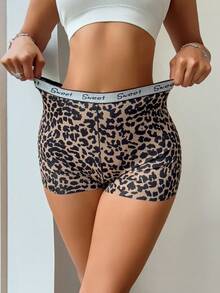 7 Peças Shorts Casuais e Esportivos de Carta Prata para Mulheres