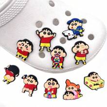 CRAYON SHINCHAN 10/21 Pcs Crayon Shin-Chan Shoe Charms, Cartoon Character Creative 3D Shoe Decoration, Cute Shoe Decorations, DIY Gift, Collectibles, Suitable For Hardcore Fans