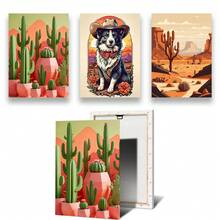 1pc/3PCS Wall Art Posters Plant Vintage Mexican Cactus Poster, Floral, Moon Aesthetic, Canvas, Colorful Artwork, Wall Art Painting, Room Home Decoration Frameless/Framed Canvas Art - Multicolor - View 61