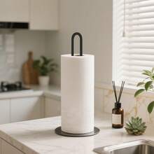 Weighted Paper Towel Holder Countertop Stainless Steel Napkin Holder For Large Roll Free Standing Paper Towel Roll Holder With Heavy Base Standing Vertical Paper Holder For Kitchen Rv (Black) - Black - View 5