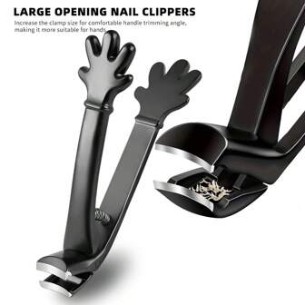 Modern Stainless Steel Nail Clippers, Concave Blade Design, Heavy-Duty Nail Clippers, Nail Clippers, Nail Clippers, Toe Clippers, Nail Clippers, Curved Design, Large Opening, Suitable For Thick Nails, Suitable For Elderly Use, No Splashing, Precise Trimming Of Men's Toenails, Diagonal Blade Design