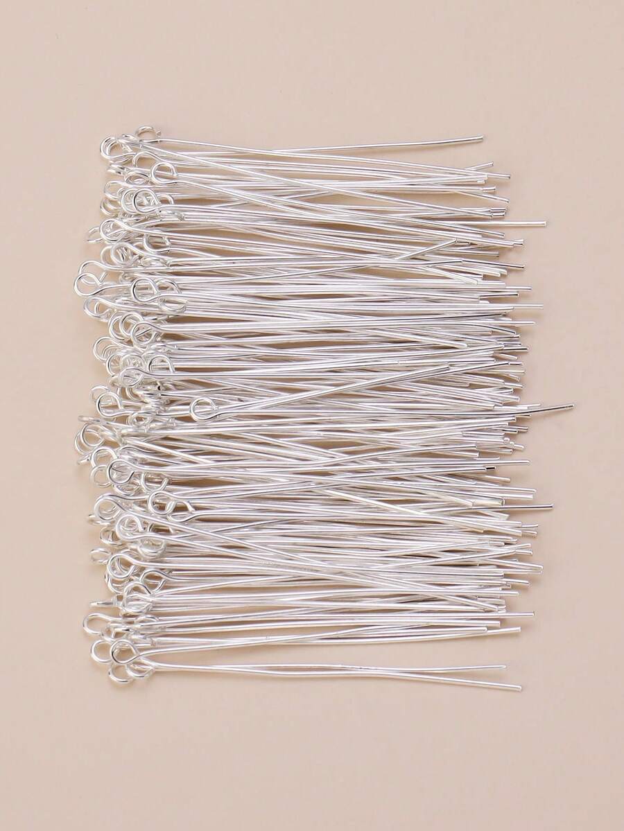 50mm 9-Prong 200pcs Basic DIY Jewelry Making Pins - Silver - View 1