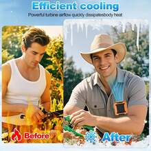 Portable Waist Fan, 5000mAh Dual-Sided Rechargeable Waist Clip On Fan With 10-Speed Settings, 24h Working Time Hand-Free Neck Cooler With LED Light For Outdoor, Camping, Jobsite, Travel - 橘色 - 查看 9