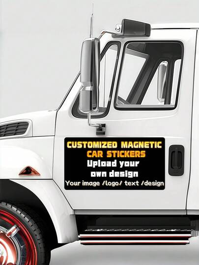 1Pc Customizable Magnetic Car Sign - Personalize With Your Text & Logo, High-Quality, Durable & Waterproof, Perfect For Car, Van, Truck, Great For Business Advertising, Ideal For Corporate Events, Trade Shows, Promotions & More