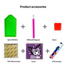 Sanrio 1 Set Sanrio Hello Kitty & Friends 5D DIY Diamond Painting Kit With Frame, Cute Gift For Diamond Painting Beginner