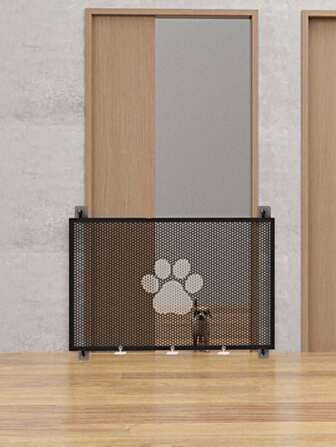New Upgrade No-Drill Dog Gate For Doorways Stairs Hallways Or The House 43 Inch Cat Puppy Safety Fence Door Indoor Mesh Pet Fence Indoor Safety Easy Install Pet Isolation Net Portable Foldable Pet Divider Fence Anywhere Pet Supplies Pet