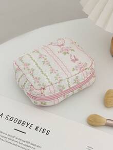 1个可爱精致的卫生巾收纳包/化妆包，时尚休闲便携化妆包，多功能大容量收纳包，可装钱包、口红、卫生巾、卫生棉、硬币、钥匙、有线耳机、数据线、充电器、适配器、耳机及其他配件，可爱洗漱包，旅行收纳包，适合女性、糖果爱好者、护士、女学生、学生，也是送礼佳品，圣诞礼物，女性送礼好礼推荐。