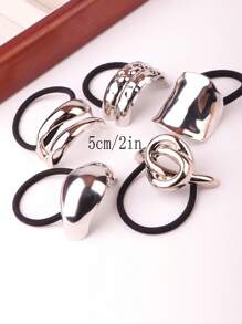 5pcs Metal U-Shaped Multi-Element Hair Accessories Set, Silver Hair Ties, Decorative Hair Tie Suitable For Women's Daily Use