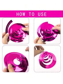 6pcs Magenta/Blue/Yellow Spiral Streamer Hanging Decorations, PVC Curly Garlands For Windows, Corridors, Ceilings, No Electricity Needed, No Feathers, Suitable For Birthday, Wedding, New Year, Graduation, General Party Decor