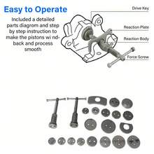 23pc Auto Car Universal Disc Piston Caliper Brake Rewind Wind Back Tool Kit Set , Complete Disc Brake Caliper Tool Set, Wind Back Tool Kit, Brake Pad Repair For Automotive, Fits All Vehicles, Brake Caliper Compression Tool - Blue - View 2