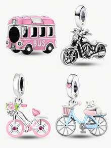 1颗925纯银闪亮四叶草珠子，适合制作手链和DIY女士首饰 - 銀色 - 查看 1