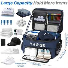 Organizador de maletero de golf accesorios de golf de 3 capas para hombres 2 pares de zapatos con compartimento ventilado separado para coche bolas camisetas ropa guantes accesorios para - como en la foto - Ver 2