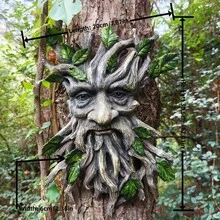 1pc Resin Tree Spirit, Tree , Tree Monster Decoration, Suitable For Halloween, Christmas, Rustic Style Resin Craft For Garden, Yard And Outdoor Space