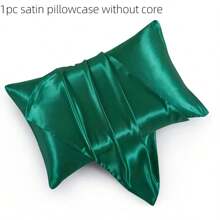 1 pieza Funda de almohada de satén, funda de almohada de seda para el cabello y la piel, lujosa y sedosa, ultra suave y transpirable, sin relleno, fundas de cojín lavables a máquina para decoración del hogar, decoración del dormitorio