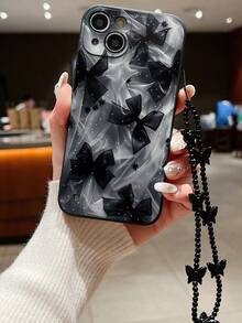 Funda para phone Apple con diseño de margaritas y lazo. Orificios finos, bordes rectos, lazo grande negro, resistente a golpes. Compatible con phone S - Multicolor 2 - Ver 1