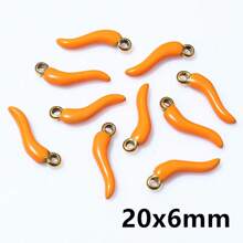 5pcs Enamel Chili Pepper Charms Pendant Multi Colors For DIY Jewelry Making Earrings Necklace Pendants Accessories Findings