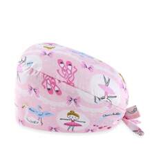 1 pieza Gorro de enfermera con estampado digital de flores, animales y corazones sobre fondo rosado, de mezcla de algodón. Adecuado para médicos, enfermeras, salones de belleza, hospitales veterinarios y profesionales de limpieza. Anti-bacterial y anti-polvo