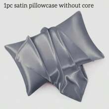 1 pieza Funda de almohada de satén, funda de almohada de seda para el cabello y la piel, lujosa y sedosa, ultra suave y transpirable, sin relleno, fundas de cojín lavables a máquina para decoración del hogar, decoración del dormitorio
