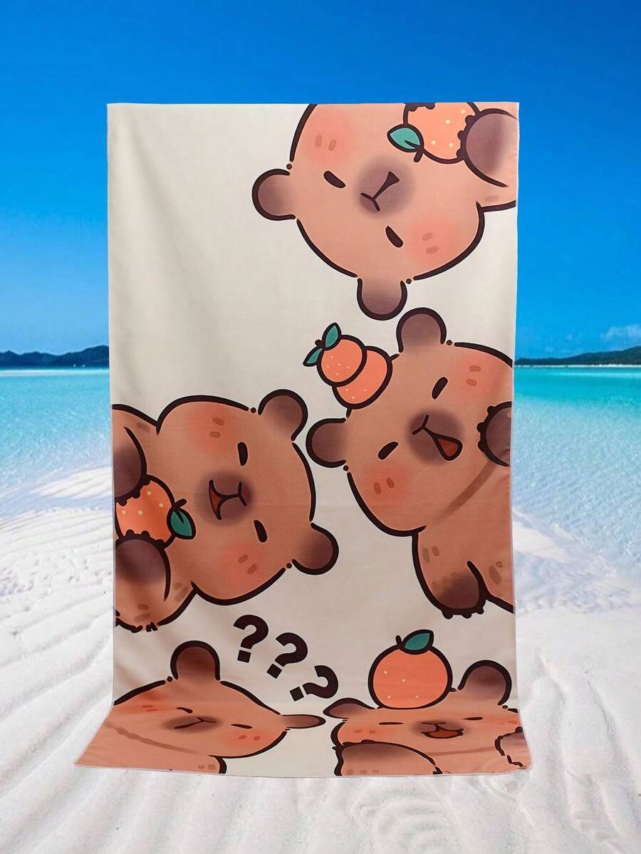 1 件超大加厚吸水保暖超柔软纤维 90x180 印花浴巾/沙滩巾 - 彩色 - 查看 1