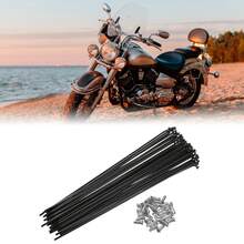 Bicycle Spokes Steel Bike Spoke With Nipples For Most Bicycle - 黑色 200mm 13G 40件鋼 - 查看 2