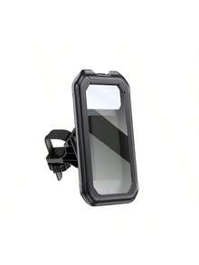 1 件通用自行车手机支架，防水 ABS 材质，4 英寸 - 6.9 英寸 TPU 触摸屏，360° 可调，防震防尘防雪，车把夹，适用于户外骑行和摩托车