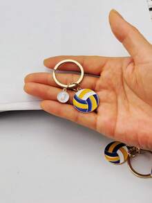 个性化排球钥匙扣礼品，送给段街运动员的礼物，感恩节和圣诞节礼物 - 黃色 - 查看 16