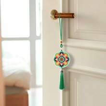 Kit de peinture de diamant Mandala - Décoration de voiture suspendue en cristal acrylique, Art spirituel DIY pour la maison et l'intérieur de la voiture, Cadeau de pleine conscience bohème pour les femmes (Matériaux premium)