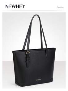 NEWHEY 女士手提包 PU 皮革工作手提包 大容量手提包 带拉链单肩包
