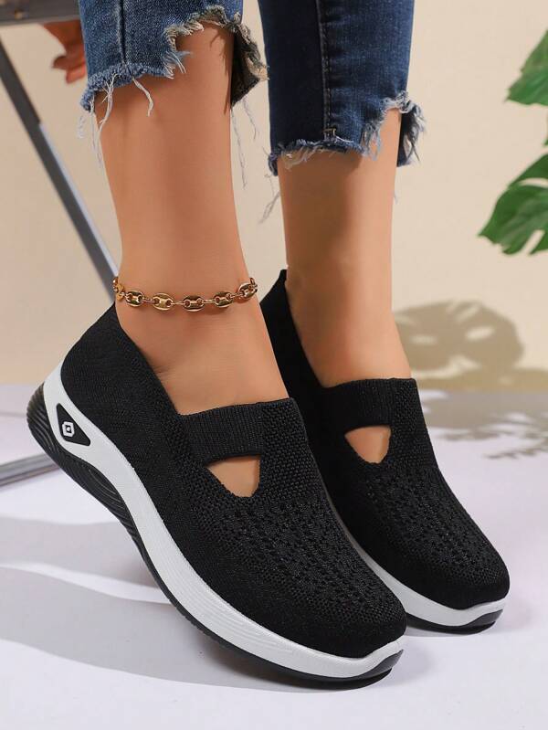 Desportivo Sapatos Slip On Para Design Recortado Detalhe De Malha Tênis