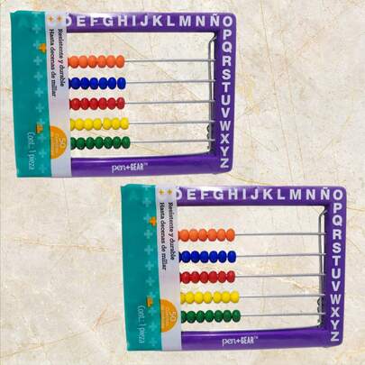 PAR DE ABACOS DE 50 CUENTAS MULTICOLORES PEN+ GEAR DIFERENTES COLORES 11.5X15