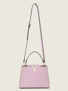 Bolsa feminina de luxo com grande capacidade, bolsa, textura de pedra de alta qualidade com relevo de crocodilo, bolsa de ombro versátil da moda 2025, bolsa de grande capacidade, bolsa retrô casual estilo urbano, bolsa carteiro minimalista brilhante de alta qualidade, bolsa transversal de verão, nova bolsa de mãe clássica de alta qualidade