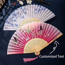 1pc/5pcs/10pcs/20pcs/30pcs/40pcs/50pcs Customized Tasseled Paper Folding Fans, Can Personalize With Names, Numbers, Ideal For Weddings, Parties, Balls, Holidays, Birthdays, Great Gift Choice