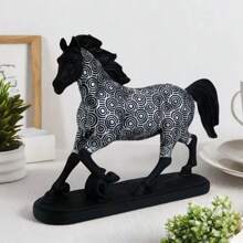 1 Stück luxuriöse minimalistische Harzfigur eines galoppierenden Pferdes, Desktop Dekor Skulptur für Wohnzimmer, Schlafzimmer, Büro, Schrank, Wohndekoration