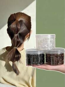 1000pcs Multicolor Hair Ties For Women,Transparent/Black Mini Elastic Hair Ties,Small Disposable Rubber Rings , Simple Solid Color Hair Accessories For Women, Daily Use, Ponytail, Wedding Hairstyles Ponytail Holders, Hair Bobbles ,Hair Rope Hairbands Head Accessories - Multicolor - View 11