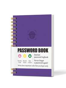 1 pieza Libro de contraseñas simple A6 con cubierta dura, 93 hojas Libro de direcciones y contraseñas avanzado con recordatorio de días de correo electrónico, almacenamiento de nombre de usuario y contraseña de sitios web de seguridad, útiles de oficina y regreso a la escuela
