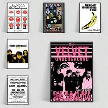 1 件可选框架海报墙艺术流行美国摇滚乐队 V-Velvet U-Underground 海报用于墙壁装饰帆布画办公室装饰家居，墙壁艺术带框架 - 彩色 - 查看 2