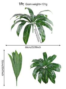 1PC/4PCS Artificial Plants False Tropical Green Shrubs Decoration Realistic Touch Artificial Leaf Stems Suitable For Outdoor Interior Decoration Home Garden Party Wedding Bedroom Room Office Decoration