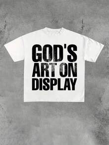 GOD'S ART ON DISPLAY Print , Personalized And  Men's Graphic Tees  -Men's T - Shirts. Summer Casual And Stylish Short - Sleeved T - Shirts Made Of 100% Cotton. The Most Popular Upper Garment For Men. - 白色 - 查看 1