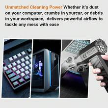 Portable Cleaning Blower, Type-C Charging, 130,000 RPM, Adjustable Gear, Electric Duster, Car Snow Removal Turbine Jet Fan - Black - View 3