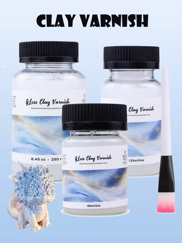 Stone Plastic Clay Brightener, Handmade DIY Gloss Oil Soft Clay Sealing Layer Glaze, Gloss Enhancement And Anti-Layer