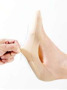 1 Paio di calzini senza solette invisibili con supporto dell'arco plantare per donna, copertura totale del piede con cuscinetti in schiuma morbida, assorbimento degli urti, traspiranti, comodi e adatti a vari tipi di scarpe