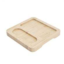 1pc Butter Dish Cheese Platter, Dessert Plate Bread Board (Platter Only), Natural Wood, Dark Brown Color