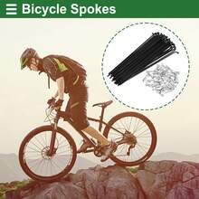 Bicycle Spokes Carbon Steel Bike Spoke With Nipples For Most Bicycle - 黑色 135mm 14G 36件碳鋼 - 查看 2