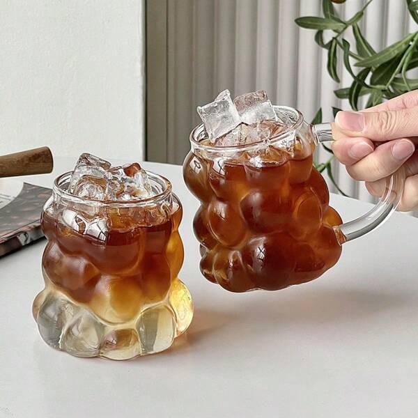 1 pieza, Taza de vidrio con forma de uva, taza de agua creativa, taza con burbujas, taza para bebidas frías, taza para jugo, diseño único, bebida refrescante, oficina, hogar, tiempo de ocio, entusiasta de las bebidas, personas que buscan diversión, objeto fotográfico, decoración de mesa, agarre cómodo, cristal transparente, adecuado para regalos y uso personal, aumenta la alegría de la vida