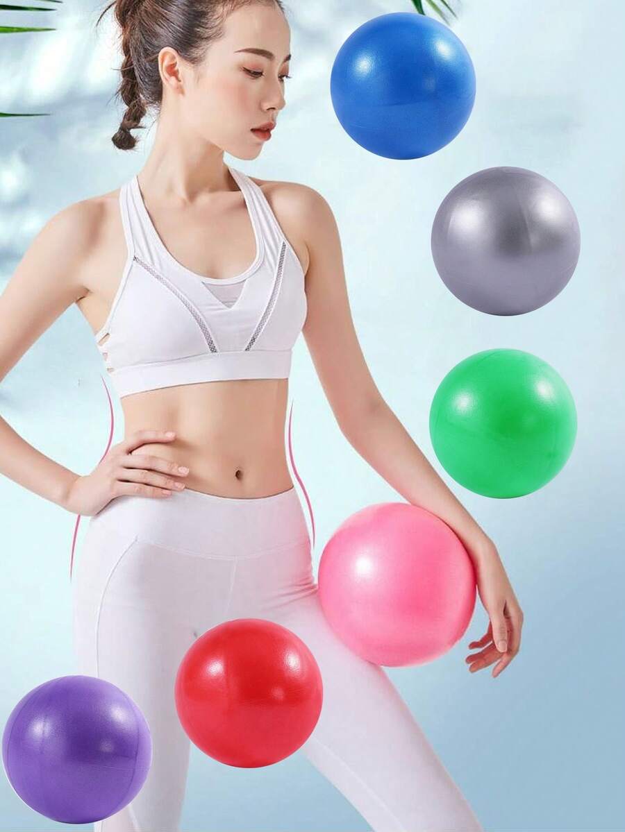 1 Pc Small Exercise Ball 9 Inch Mini Pilates Ball For Yoga Stability Exercise Training Gym Anti Burst And Slip Resistant Balls Improves Balance, Core Strength Gym Accessories - Multicolor - View 1