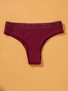 VKME Set di 6 pezzi Mutande basse in cotone, biancheria intima sportiva, pantaloncini brasiliani da donna con motivo a lettere
