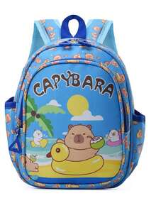 1pc New Capybara Backpack, Cute Girl Niche High-End Youth Backpack, And Fashionable New Bag, Fresh And Dopamine Color Matching, New Youth Girl Style, Adjustable Shoulder Straps, Casual And Fashionable, Very Suitable For Taking Out To Play And Can Be Given As A Gift To Friends. - Capibara Backpack - View 4