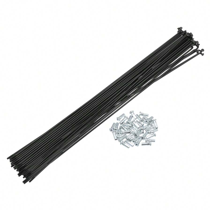 Bicycle Spokes Steel Bike Spoke With Nipples For Most Bicycle - 黑色 280mm 14G 40件鋼 - 查看 1