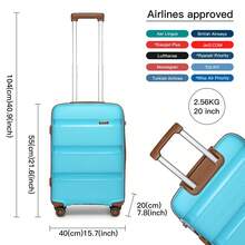 Lightweight Hard Shell Suitcase 20/24/28 Inch Or 3 Piece Set With Spinner Wheels TSA Lock Cabin Carry On Check In Travel Trolley For Holiday - Baby Blue - View 6