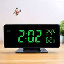 1pc Multi-Function LED Large Display Alarm Clock, Time/Temperature/Humidity All-In-One Display, Desk Clock, DC Powered Home Decor Room Decor - Multicolor - View 10